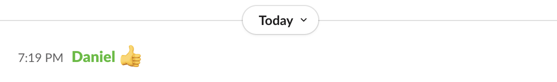 Emoji reaction in Slack